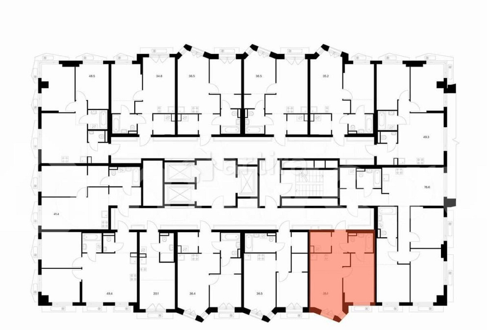 1-комн. квартира, 35.1 м2, 2/23 эт. Москва - изображение 2
