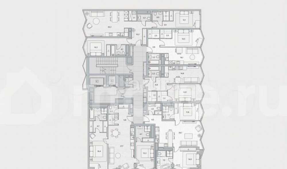 2-комн. пентхаус, 80.1 м2, 12/18 эт. Москва - изображение 4