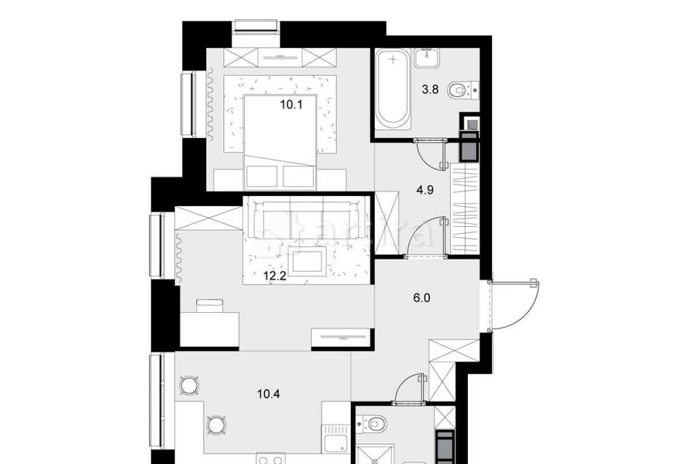 2-комн. квартира, 50.2 м2, 8/28 эт. Москва - изображение 1