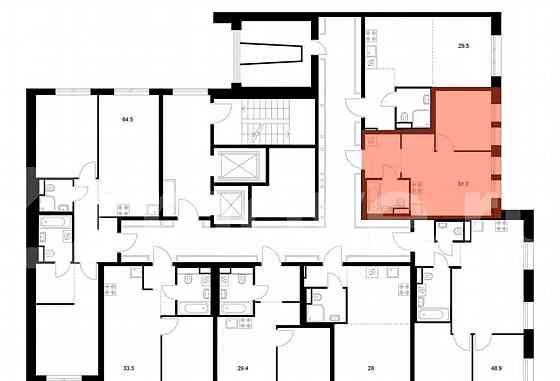 1-комн. квартира, 31.7 м2, 2/12 эт. Москва
