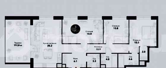 3-комн. апарт-ы, 105.7 м2, 13/20 эт. Москва