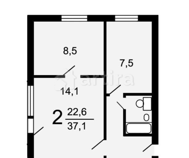 2-комн. квартира, 38 м2, 1/1 эт. Москва - изображение 3
