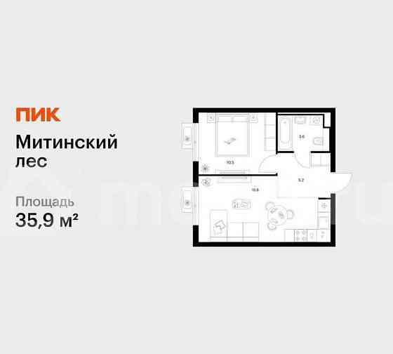 1-комн. квартира, 35.9 м2, 4/27 эт. Москва