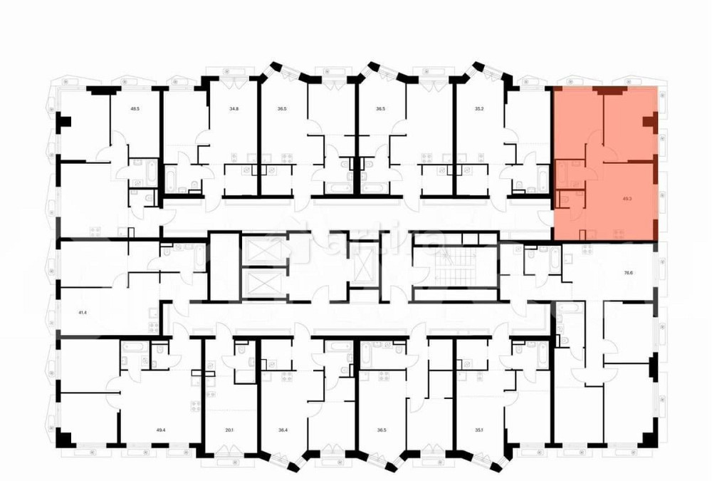 2-комн. квартира, 49.3 м2, 5/23 эт. Москва - изображение 3