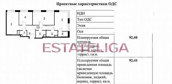 3-комн. квартира, 92.4 м2, 17/20 эт. Москва