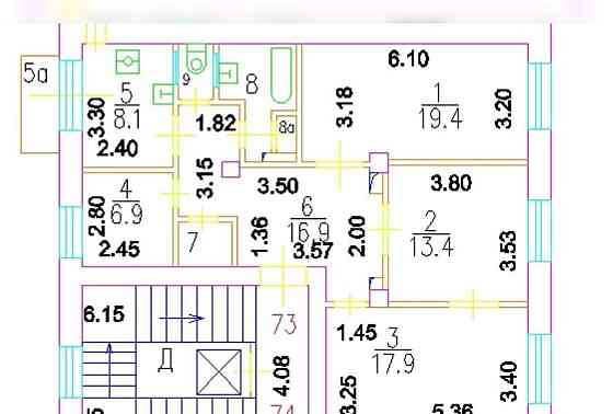 4-комн. квартира, 91.6 м2, 7/9 эт. Москва