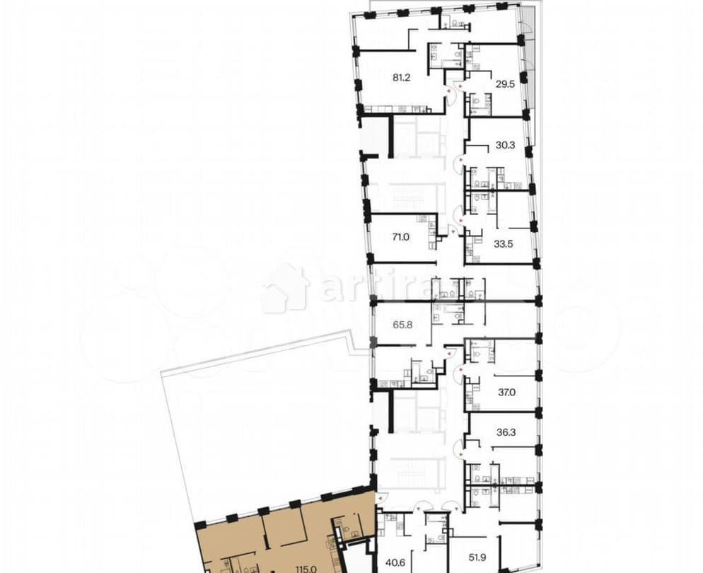3-комн. квартира, 115 м2, 3/18 эт. Москва - изображение 2