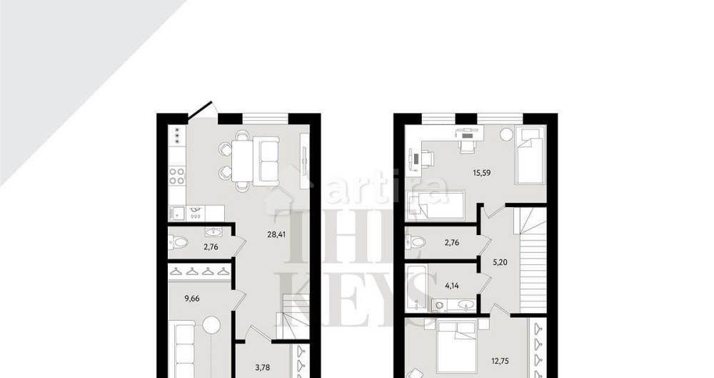 Таунхаус, 91.8 м2, 1.5 сотки, 2 эт. Санкт-Петербург - изображение 6
