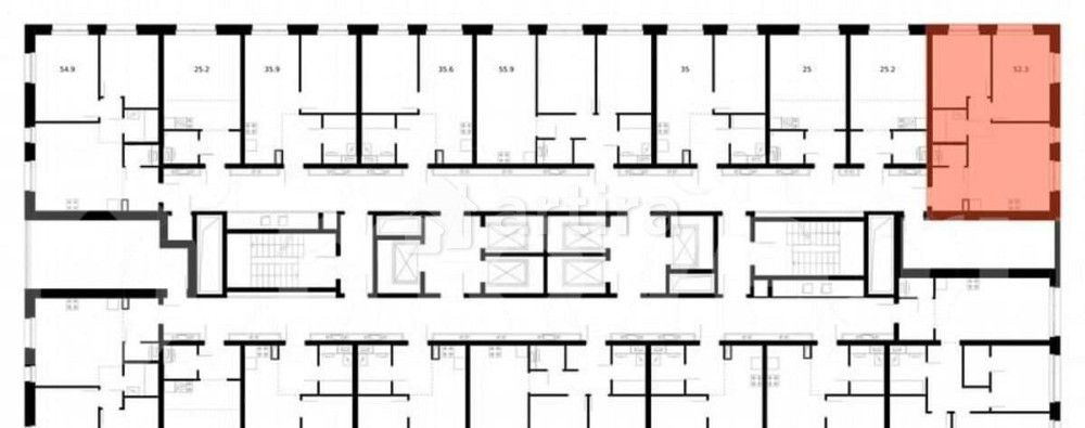 2-комн. квартира, 52.3 м2, 35/53 эт. Москва - изображение 1
