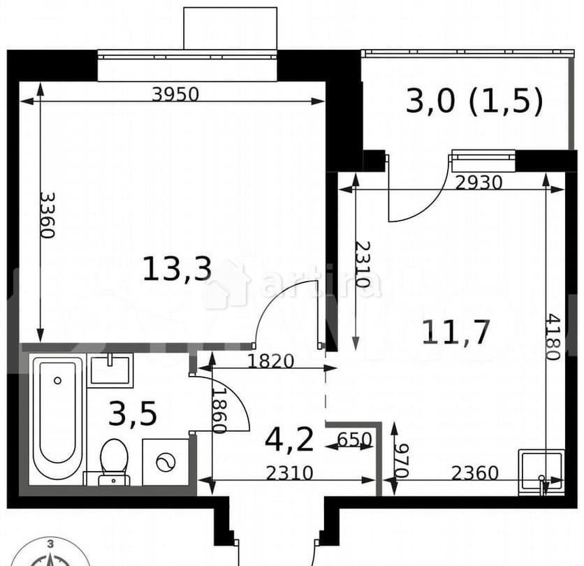 1-комн. квартира, 34.2 м2, 24/24 эт. Москва - изображение 1