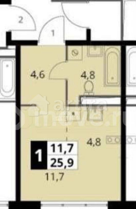 Студия, 25.9 м2, 9/25 эт. Москва - изображение 1
