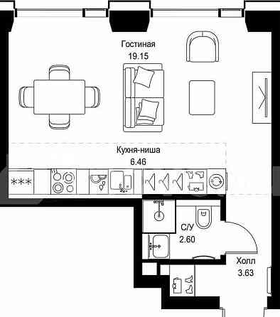 Студия, 31.8 м2, 20/52 эт. Москва