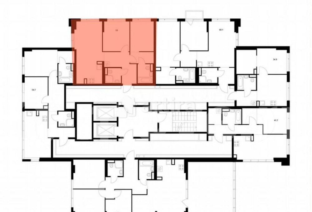 2-комн. квартира, 58.7 м2, 16/16 эт. Москва - изображение 2
