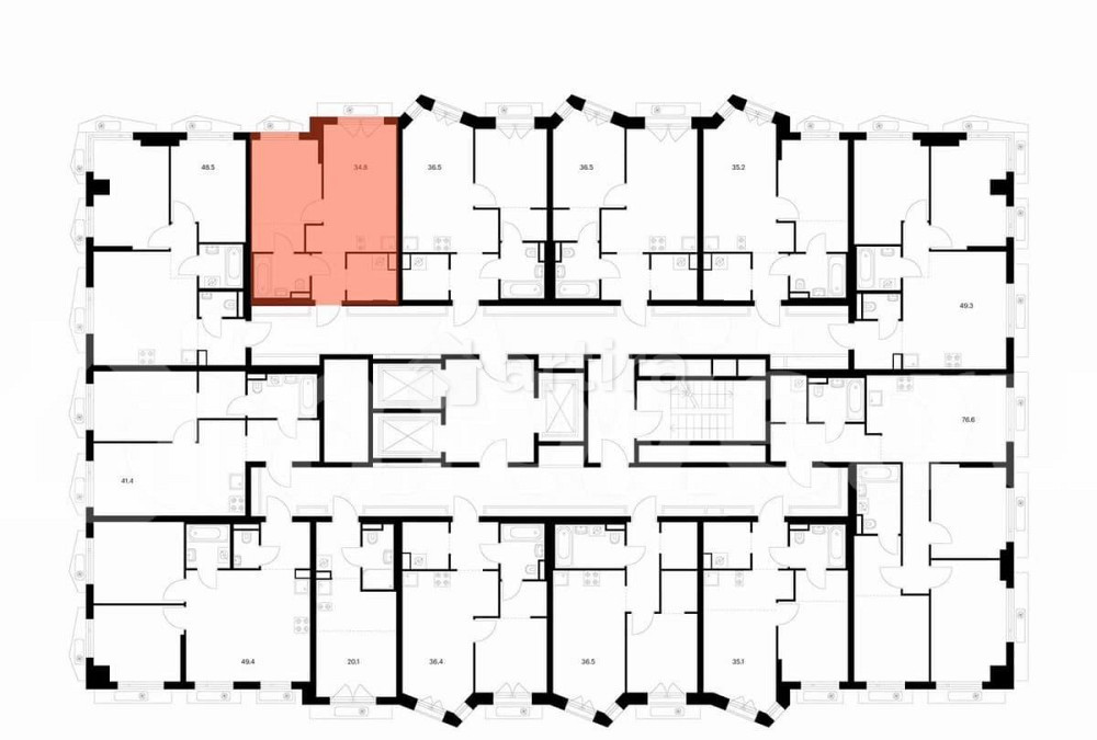 1-комн. квартира, 34.8 м2, 17/23 эт. Москва - изображение 2