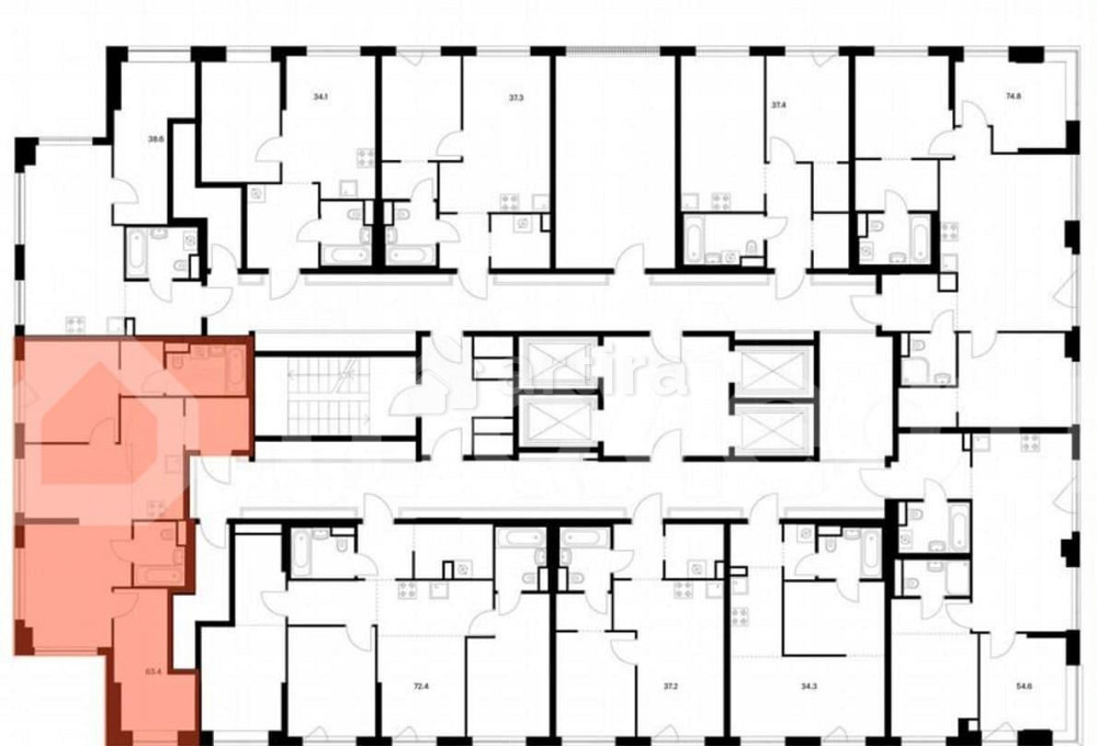 2-комн. квартира, 63.4 м2, 19/32 эт. Москва - изображение 3