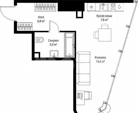 Студия, 35 м2, 55/90 эт. Москва