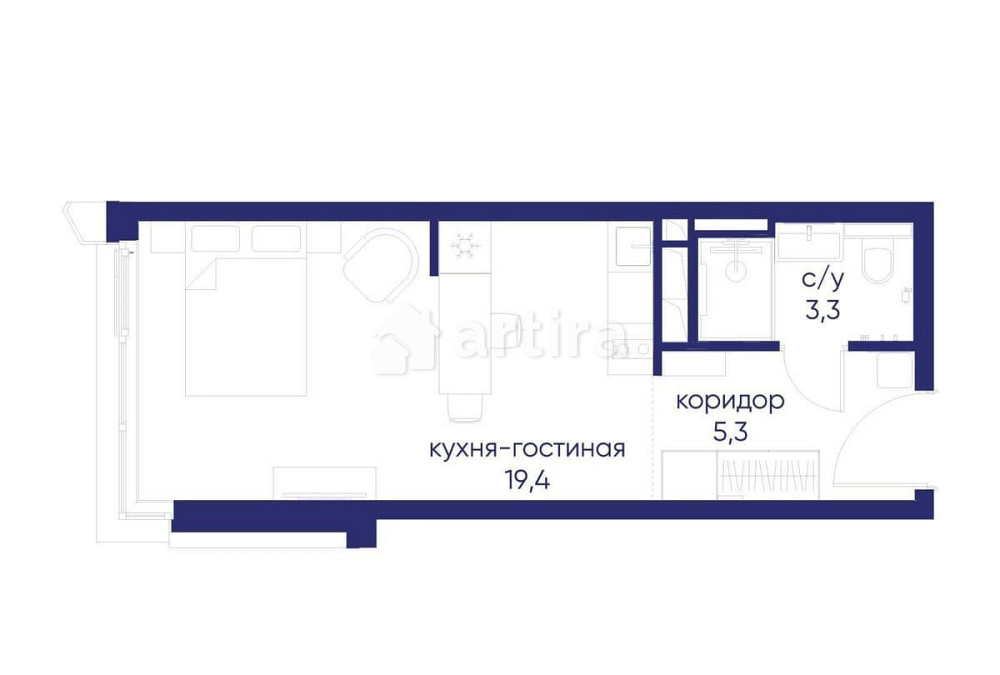Студия, 28.02 м2, 10/12 эт. Москва - изображение 2