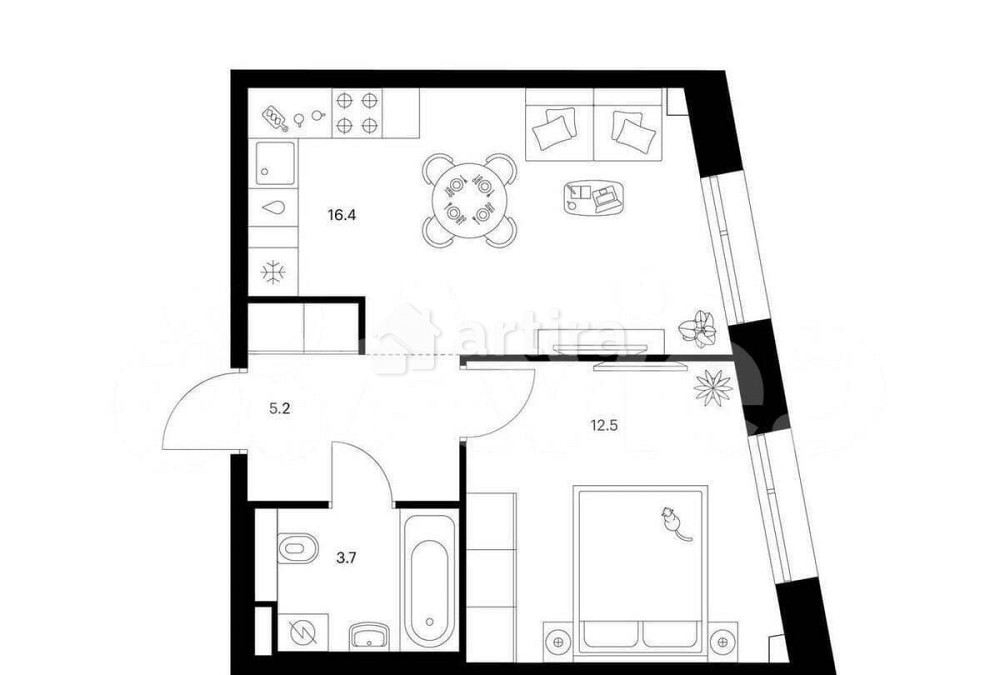 1-комн. квартира, 37.8 м2, 19/22 эт. Москва - изображение 1