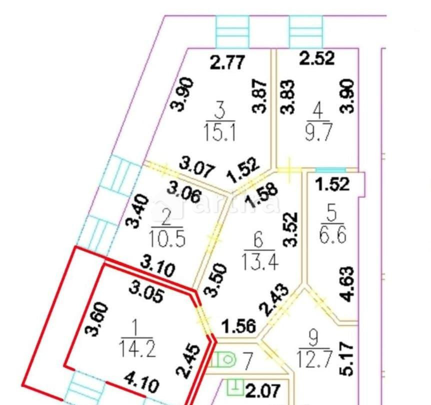 Комната, 14.2 м2, 4/8 эт. Москва - изображение 4