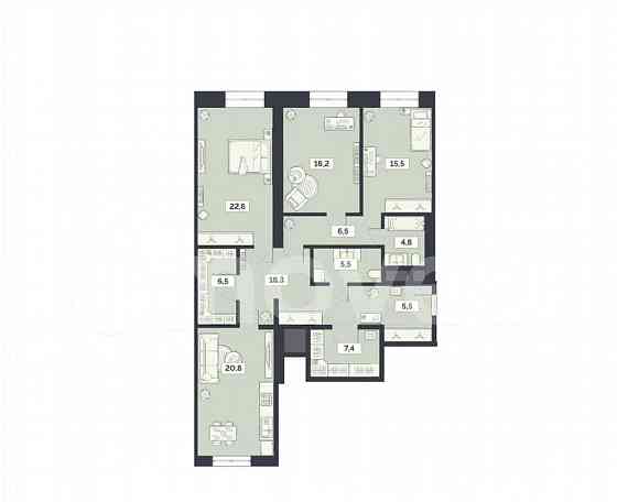 3-комн. квартира, 131.8 м2, 21/27 эт. Москва