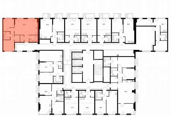 2-комн. квартира, 60.3 м2, 2/20 эт. Москва