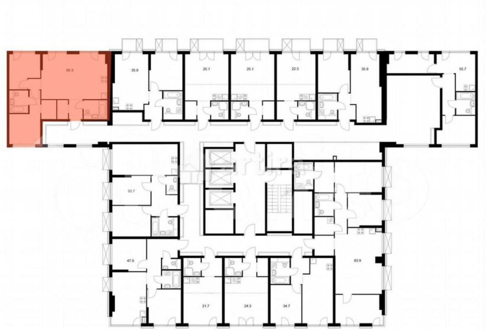 2-комн. квартира, 60.3 м2, 2/20 эт. Москва - изображение 2