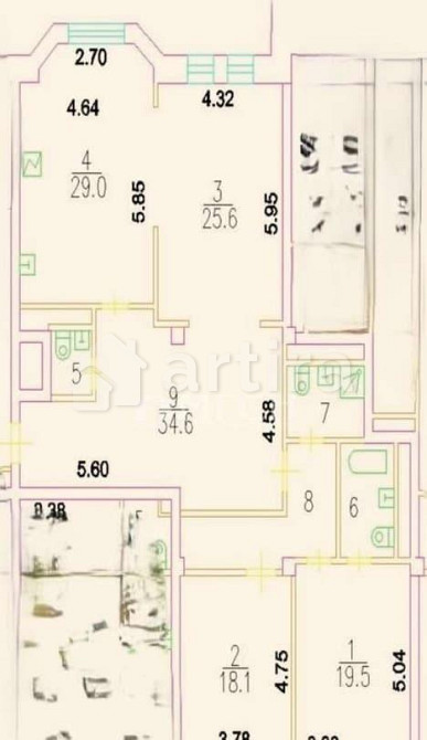 3-комн. квартира, 149.2 м2, 5/9 эт. Москва - изображение 14