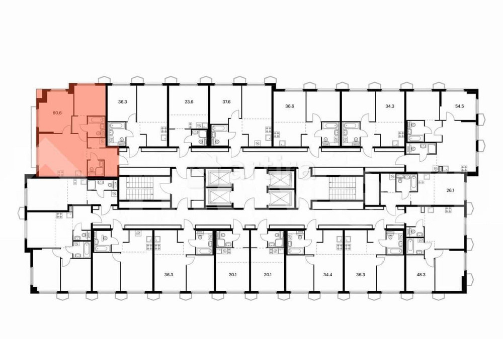 2-комн. квартира, 60.6 м2, 20/24 эт. Москва - изображение 2