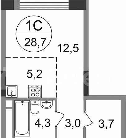 Студия, 28.7 м2, 7/17 эт. Москва