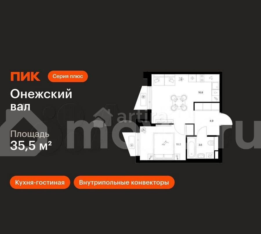 1-комн. квартира, 35.5 м2, 7/9 эт. Москва - изображение 2