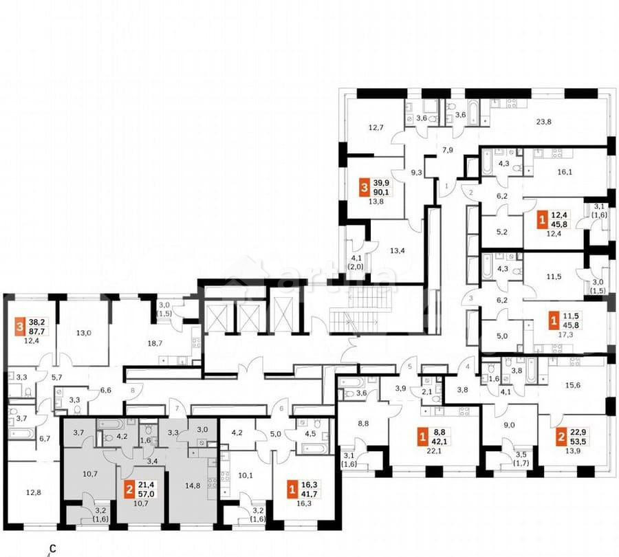 2-комн. квартира, 57 м2, 24/42 эт. Москва - изображение 5
