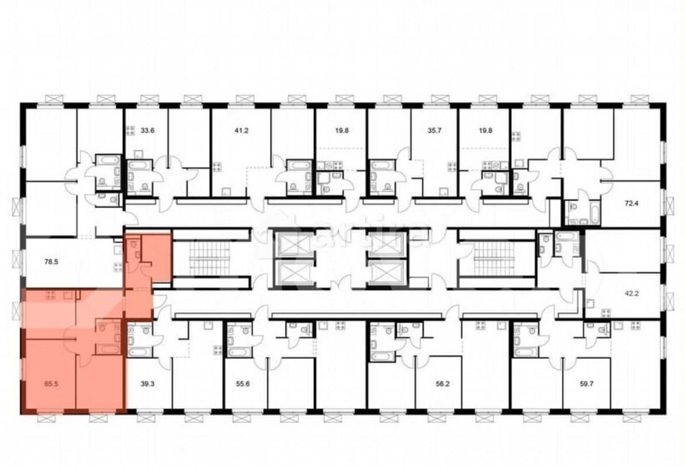 2-комн. квартира, 65.5 м2, 21/25 эт. Москва - изображение 3