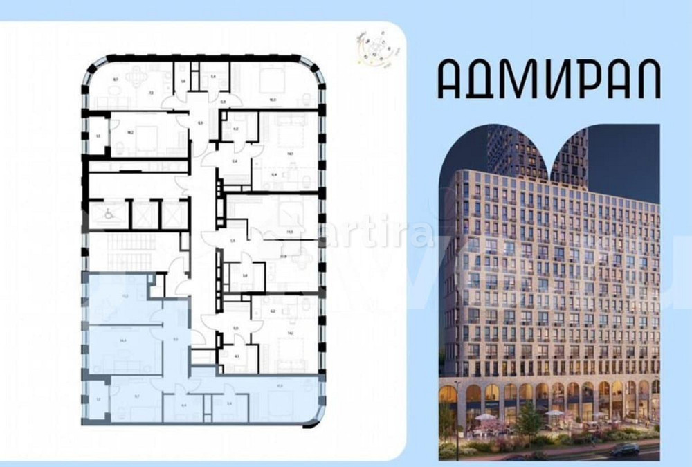 3-комн. квартира, 73.7 м2, 4/23 эт. Москва - изображение 6