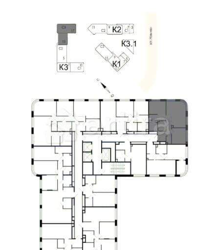 3-комн. квартира, 66.1 м2, 2/17 эт. Москва - изображение 20