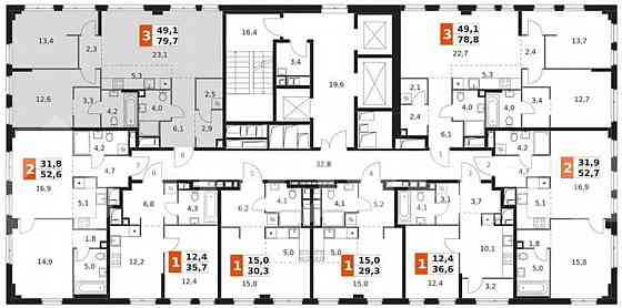 3-комн. квартира, 79.7 м2, 26/28 эт. Москва