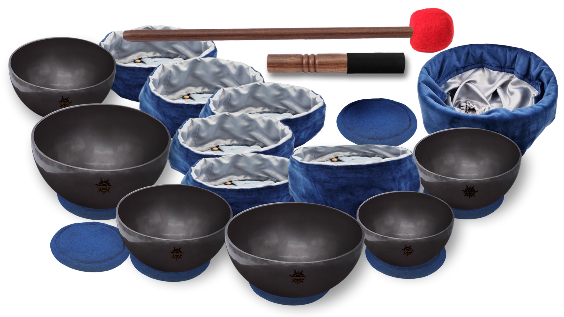 Акустический набор 7 поющих чаш Healingbowl® Professional Black Pearl® 12.8 - 17.8 см - фото 2