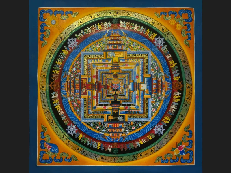 Tibetan Thangka Mandala Kalachakra (canvas) 50х50 cm