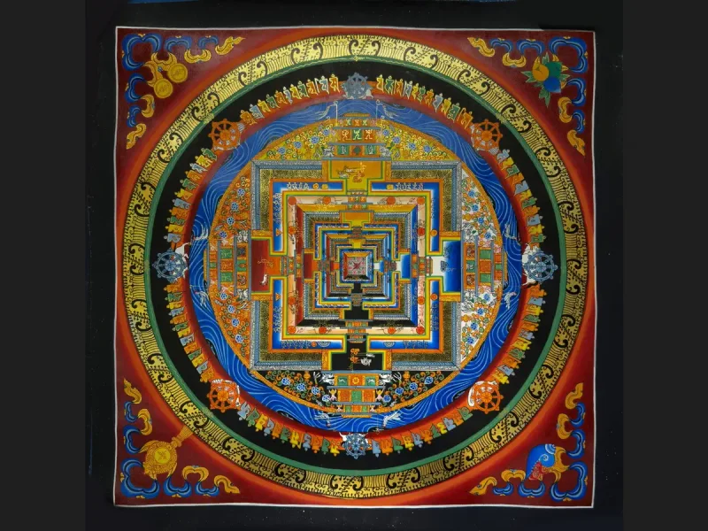 Tibetan Thangka Mandala Kalachakra (canvas) 50х50 cm