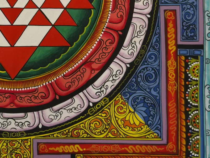 Tibetan Thangka: Sri Yantra Mandala (on canvas), 50×50 cm - фото 2