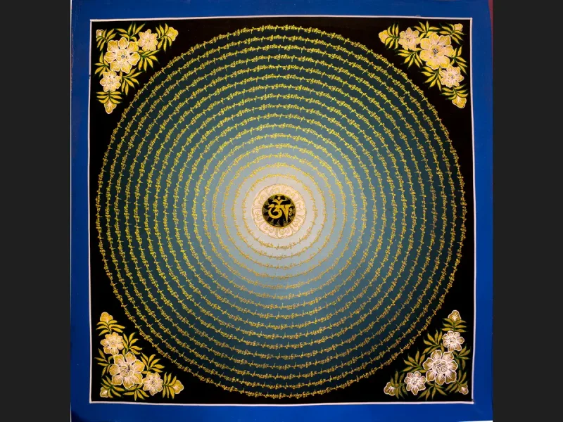 Tibetan Thangka Om Mandala (on canvas), 50×50 cm