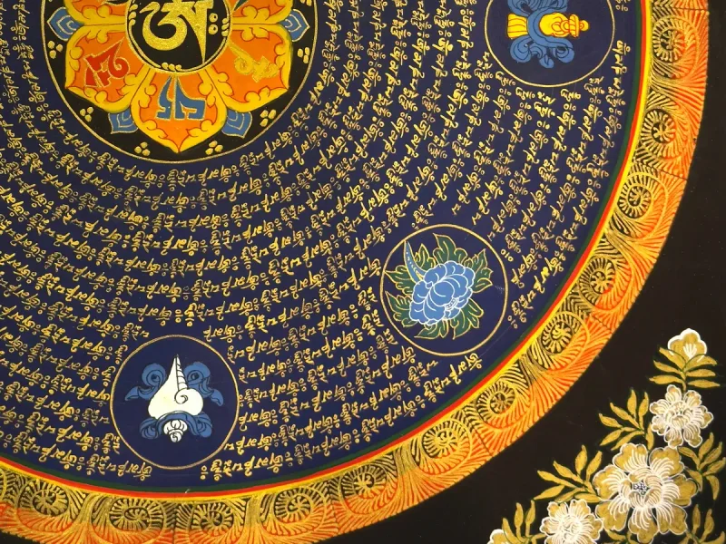 Tibetan Thangka Om Mandala (on canvas), 50×50 cm - фото 2