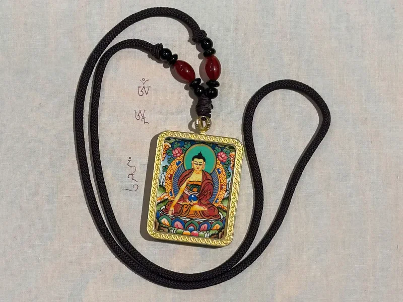 Thangka pendant Buddha, 4×5 cm. - фото 3