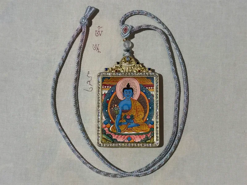 Thangka pendant Buddha, 4×5 cm. - фото 3