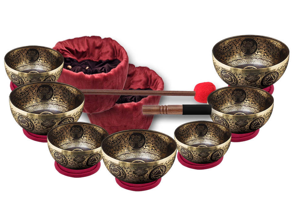 Acoustic set of 7 singing bowls Healingbowl® Luxury Mustang® 13.5-17 сm