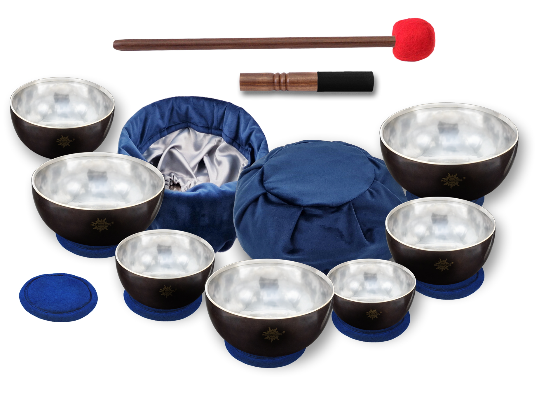 Acoustic set of 7 singing bowls Healingbowl® Professional Himalayan Pearl®