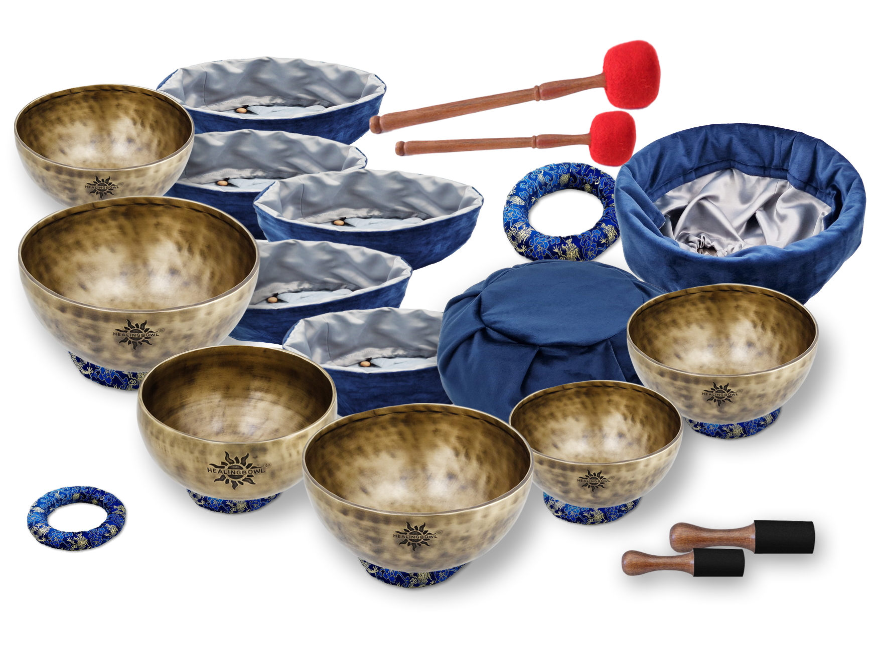 Набор 7 поющих чаш Healingbowl® Professional Surya® Classic Plus 19,5 - 27,8 см, диез