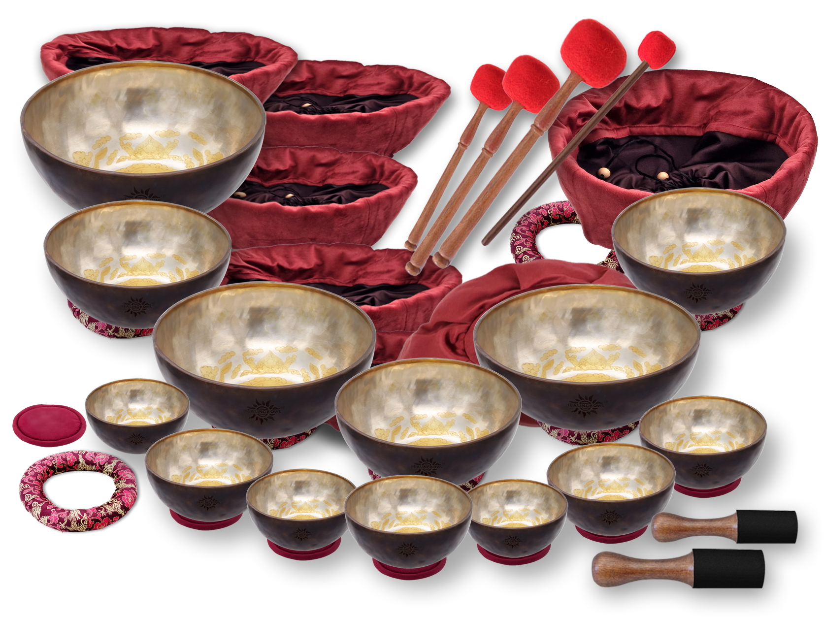 Набор 14 поющих чаш Healingbowl® Old Tibet Олд Тибет® Royal