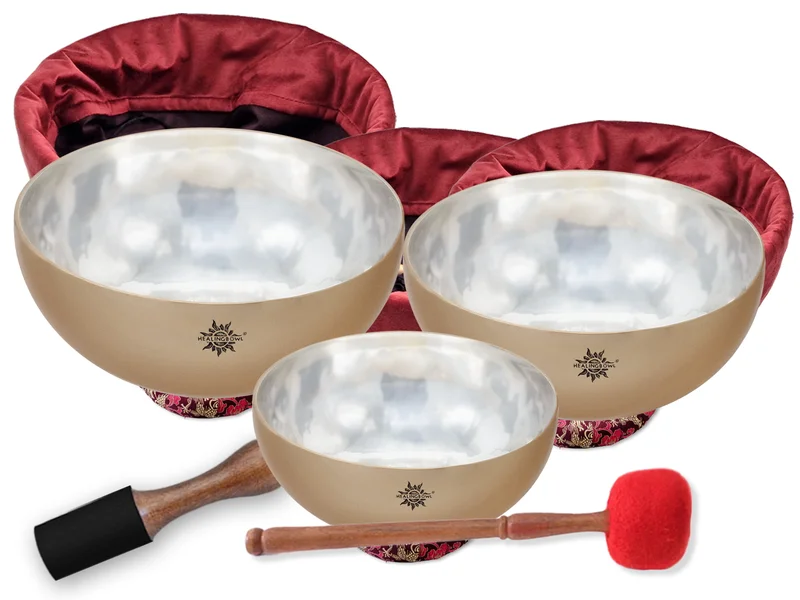 Комплект поющих чаш массажный терапевтический, Premium
