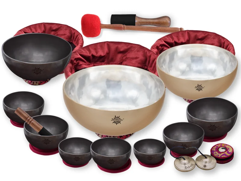 Полный комплект поющих чаш для массажа Premium