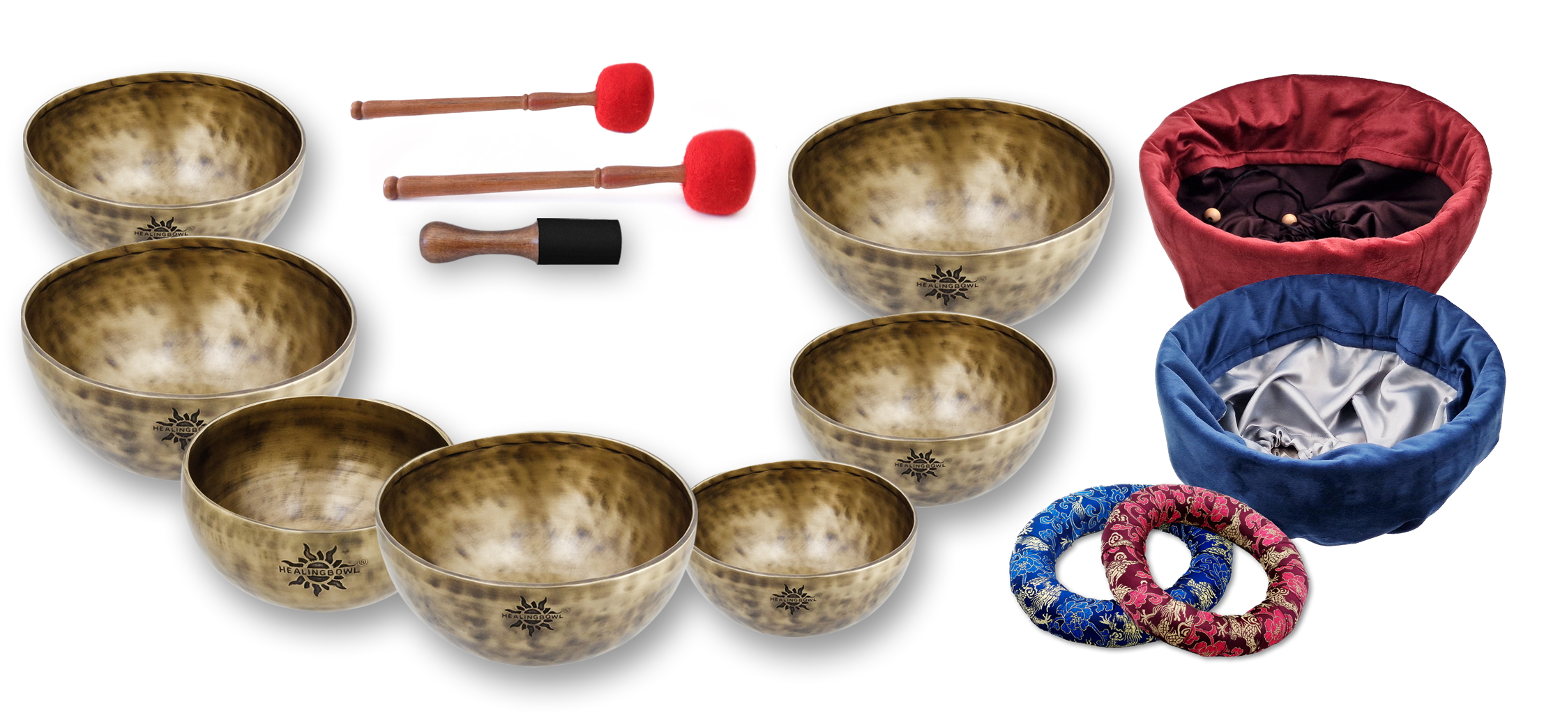 Set of 7 Healingbowl® Professional Surya® Classic Plus Singing Bowls 20.6-26.6 cm - фото 2